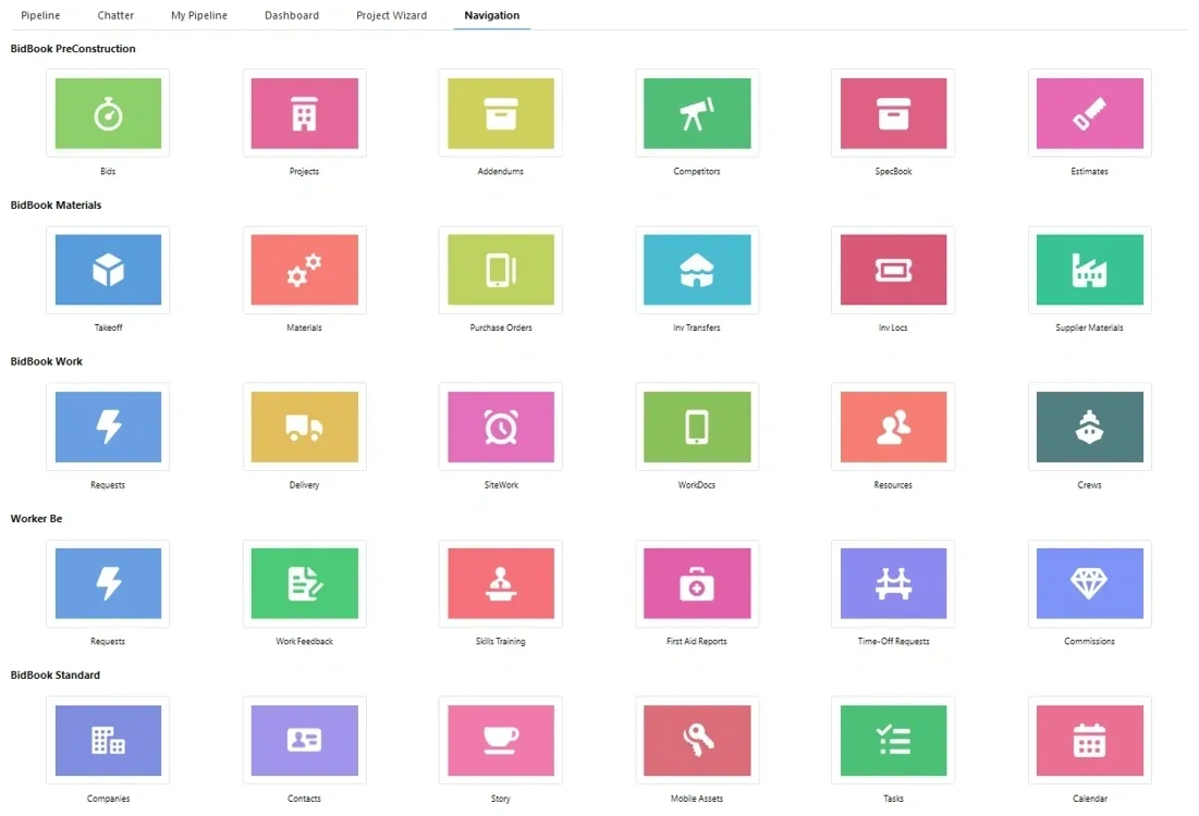 BidBook Legos Screen